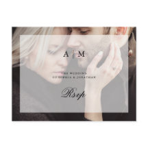 重ねモダン合わせ写真 |結婚式の出欠確認用はがき