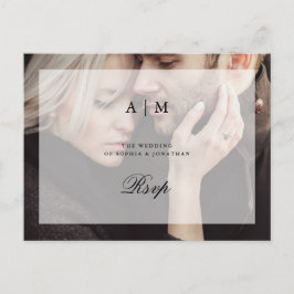 重ねモダン合わせ写真 |結婚式の出欠確認用はがき ポストカード