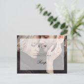 重ねモダン合わせ写真 |結婚式の出欠確認用はがき ポストカード (スタンド正面)