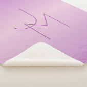 重ねユニーク合わせモノグラム | 柔らかいラベンダーピンク シェルパブランケット (3/4)