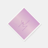 重ねユニーク合わせモノグラム | 柔らかいラベンダーピンク スタンダードカクテルナプキン (角)