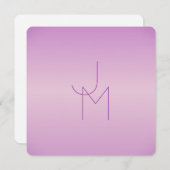 重ねユニーク合わせモノグラム | 柔らかいラベンダーピンク ノートカード (正面/裏面)