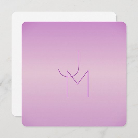 重ねユニーク合わせモノグラム | 柔らかいラベンダーピンク ノートカード (正面/裏面)
