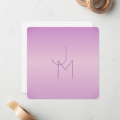 重ねユニーク合わせモノグラム | 柔らかいラベンダーピンク ノートカード (正面/裏面インサイチュ)