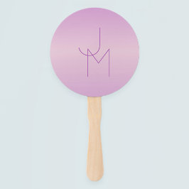 重ねユニーク合わせモノグラム | 柔らかいラベンダーピンク ハンドファン