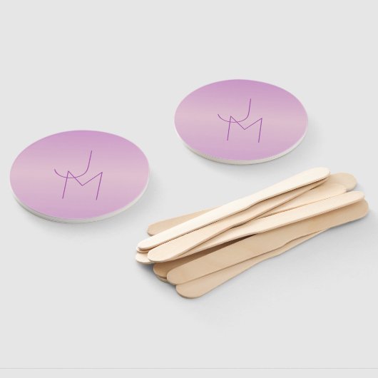 重ねユニーク合わせモノグラム | 柔らかいラベンダーピンク ハンドファン (組立なし)