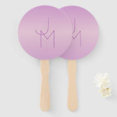 重ねユニーク合わせモノグラム | 柔らかいラベンダーピンク ハンドファン (正面&裏面)