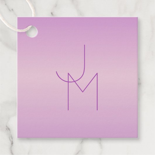 重ねユニーク合わせモノグラム | 柔らかいラベンダーピンク フェイバータグ (正面)