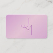 重ねユニーク合わせモノグラム | 柔らかいラベンダーピンク 名刺 (正面)