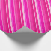 重ね合わせのキャンデストライプィー·明るい赤紫色 ラッピングペーパー (角)
