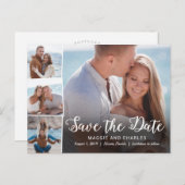 重ね合わせ写真ウェディング日付はがきを保存 案内ポストカード (正面/裏面)