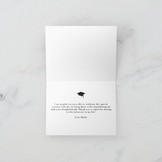 重はっきりしたね合わせの卒業クラス年 サンキューカード (内部)