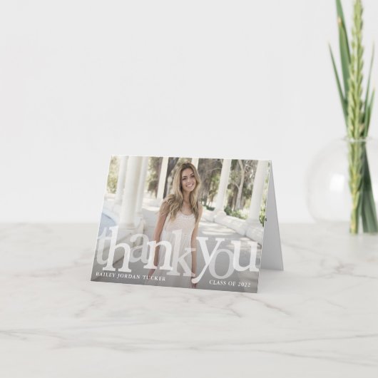 重はっきりしたね合わせの卒業クラス年 サンキューカード (正面)