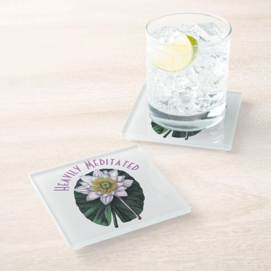 重めい想おもしろい額 ガラスコースター (アングル)