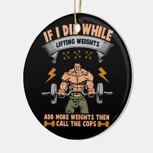 重もしさを持ち上げながら死ぬShhh I_m数学 セラミックオーナメント (左)