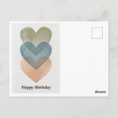 重エレガントなり合うミニマル誕生日カード ポストカード (裏面)