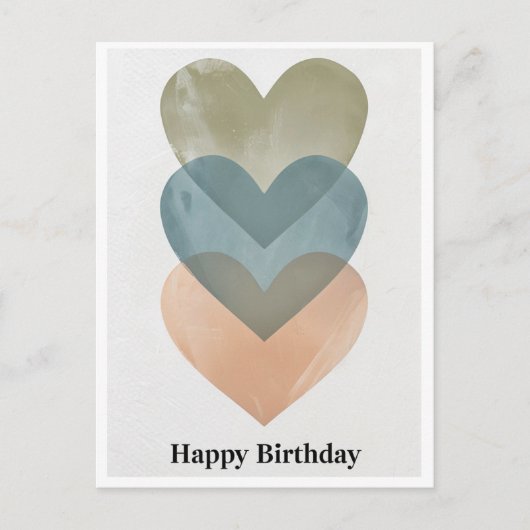 重エレガントなり合うミニマル誕生日カード ポストカード (正面)