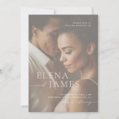 重エレガントねて写真のアイボリー結婚の 招待状 (正面)