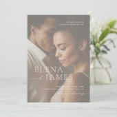 重エレガントねて写真のアイボリー結婚の 招待状 (スタンド正面)