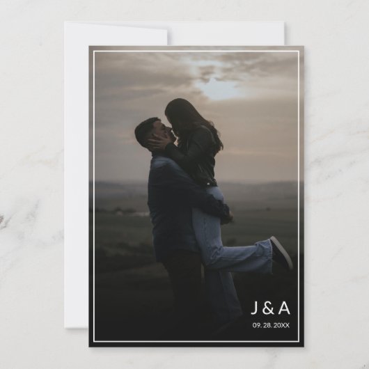 重エレガントねて2枚の写結婚真 招待状 (裏面)