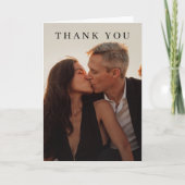 重エレガントねモダン結婚のサンキューカード サンキューカード (正面)
