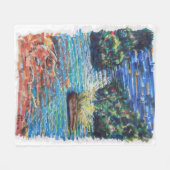 重カラフルねて フリースブランケット (正面(横))