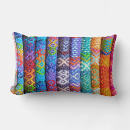 重カラフル層織物ルックボホ ランバークッション