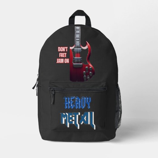 重クラシック金属 プリントバックパック (正面)