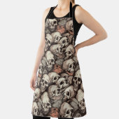 重グランジ積スカルシームレスパターンスケッチ エプロン (インサイチュ)