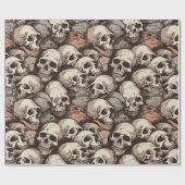 重グランジ積スカルシームレスパターンスケッチ ラッピングペーパー (フラット)