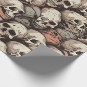 重グランジ積スカルシームレスパターンスケッチ ラッピングペーパー (角)
