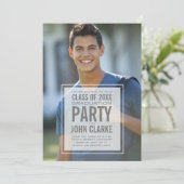 重モダンねて男写真卒業パーティー 招待状 (スタンド正面)