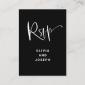 重モダンね | QRコード付きウェディングRSVP エンクロージャーカード (裏面)