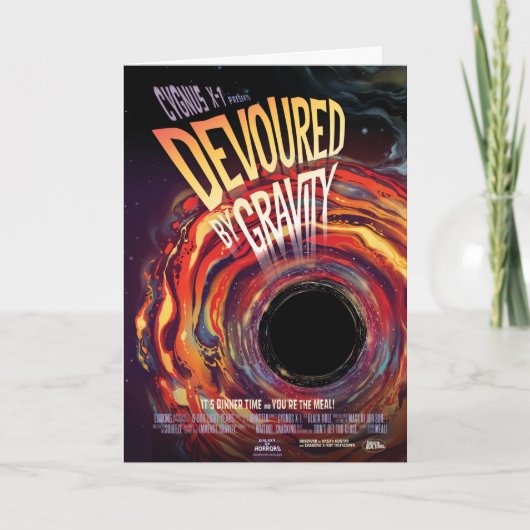 重力にのみ込まれたハロウィン ブラックホール ホラー カード (正面)