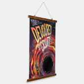 重力にのみ込まれたハロウィン ブラックホール ホラー 吊り下げ型タペストリー (傾斜あり)