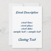 重力による青方偏移 招待状 (裏面)