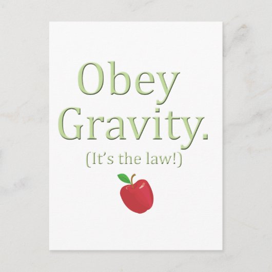 重力に従う – それは法律だ! ポストカード (正面)