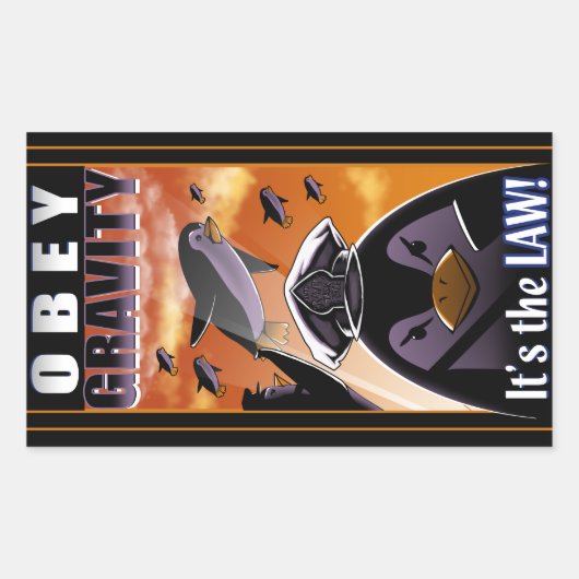 重力に従う 長方形シール (正面)