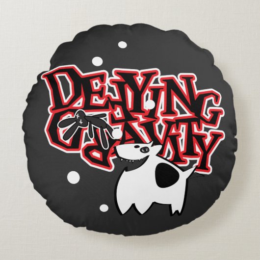 重力の冬(イニシャル付) ラウンドクッション (正面)