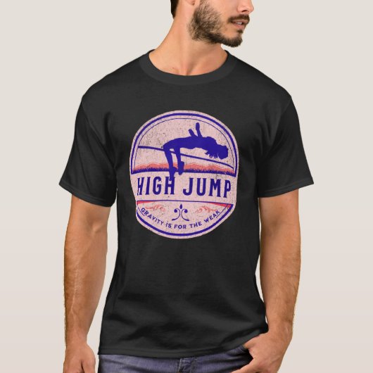 重力は弱いレトロ色ハイジャンプ1 Tシャツ (正面)