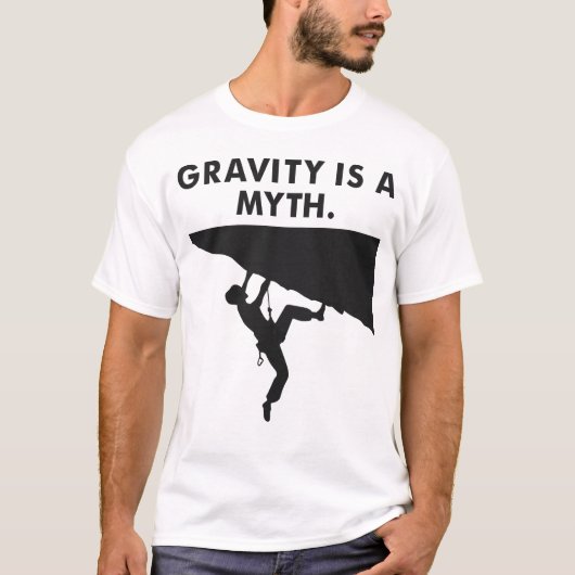 重力は神話である – アルパイン登山冒険 Tシャツ (正面)