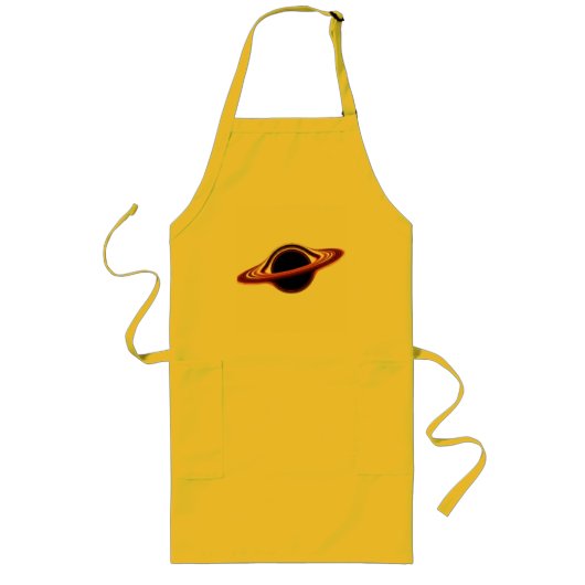 重力スタイルブラックホールロゴTシャツ ロングエプロン (正面)