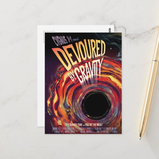 重力ハロウィーンホールブラックホラーによって食い尽くす ポストカード (正面/裏面インサイチュ)