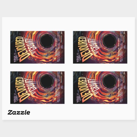 重力ハロウィーンホールブラックホラーによって食い尽くす 長方形シール (シート)