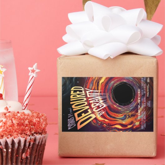 重力ハロウィーンホールブラックホラーによって食い尽くす 長方形シール (パーティー)