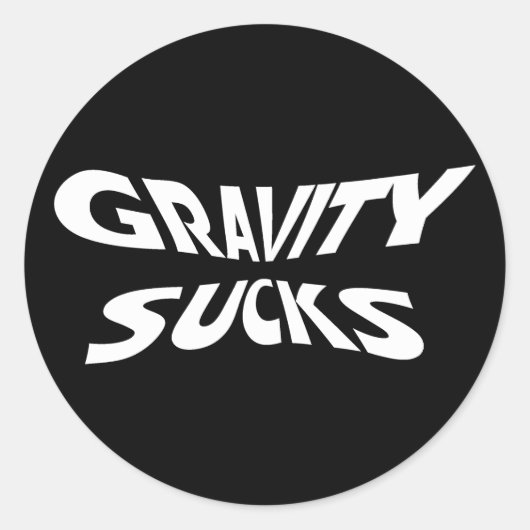重力最低 – 物理おもしろい科学ユーモア ラウンドシール (正面)