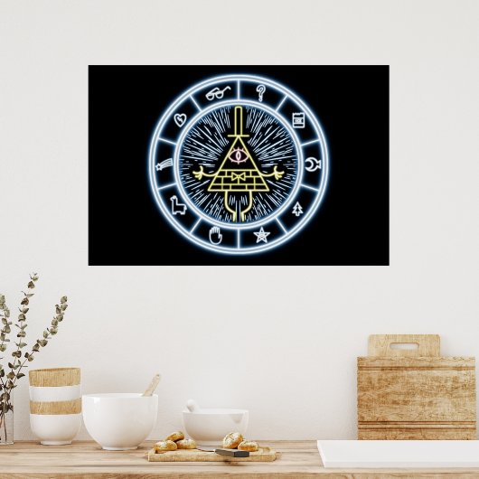 重力滝Bill Cipher Wheel ポスター (キッチン)