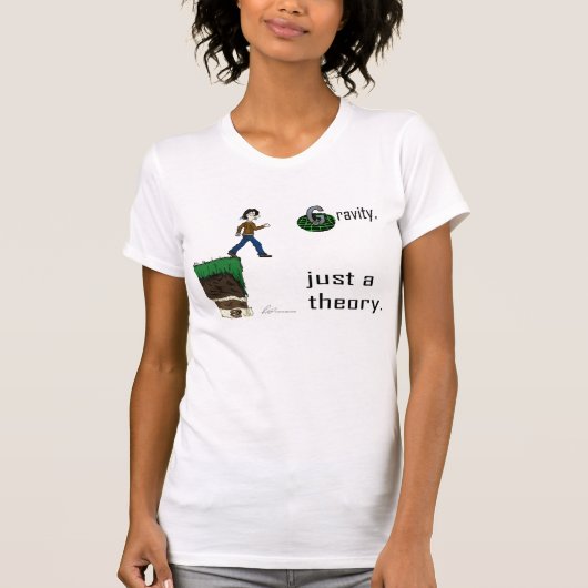 重力、ちょうど理論。 (色版)ワイシャツ Tシャツ (正面)