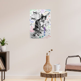 重力Wを研究している猫 ポスター