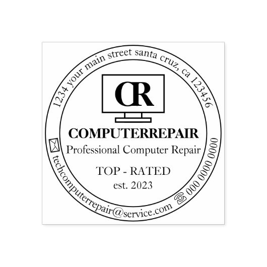 重大なシンプル整備士技術Pcコンピュータの修復 ラバースタンプ (インプリント)